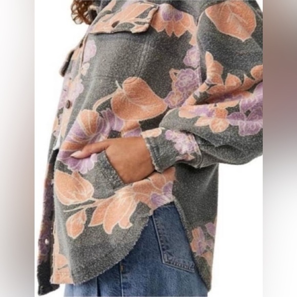 free people charcoal combo jacket shacket size XS - Picture 4 of 12